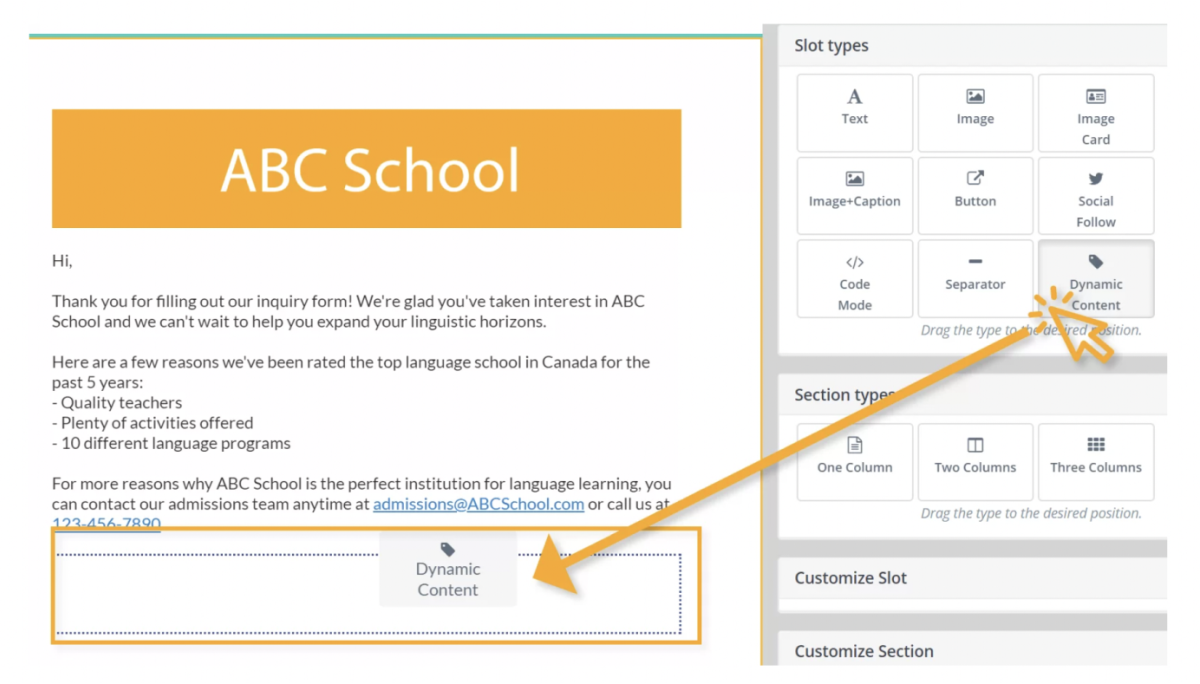Mautic Email Dynamic Content