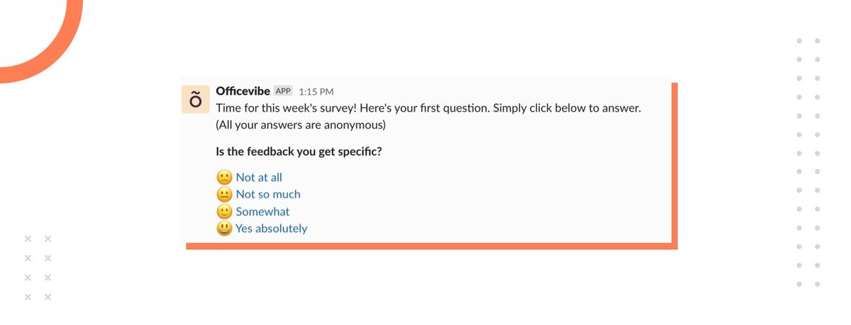 OfficeVibe survey about feedback