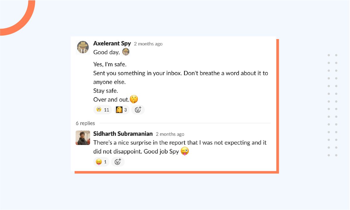 Appreciation for the newsletter from team member