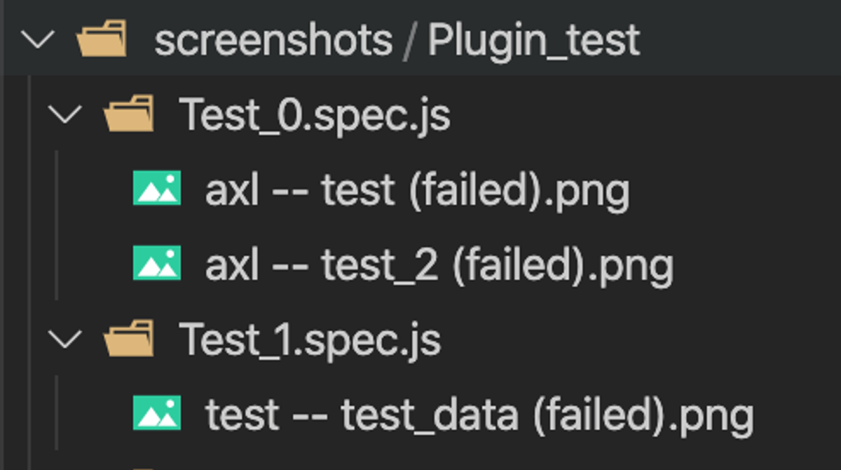 cypress captures screenshots and creates a folder “screenshots” for failed execution