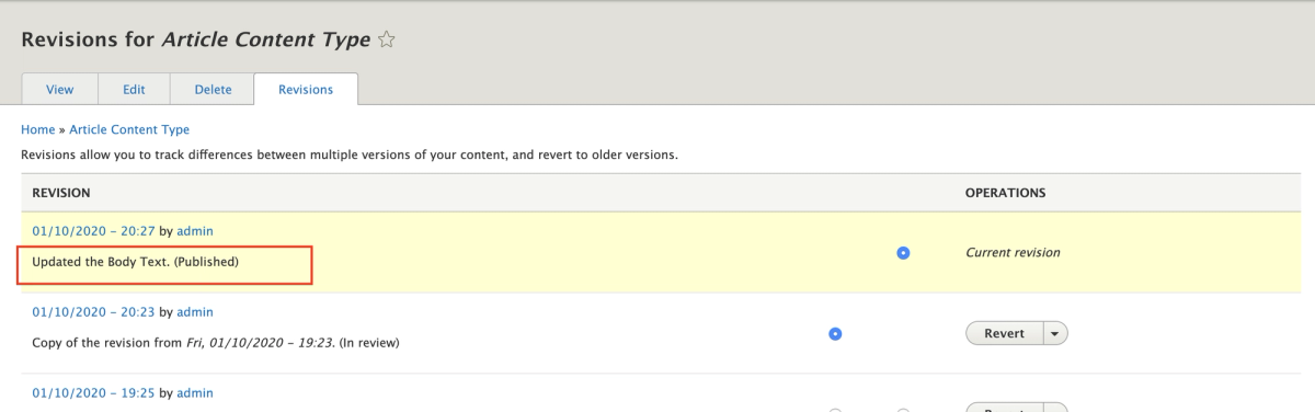 Testing Revisions in Drupal - 15