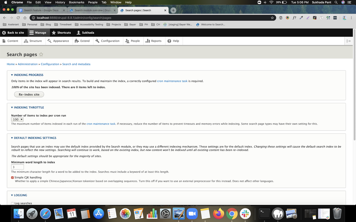 indexing in Drupal search engine