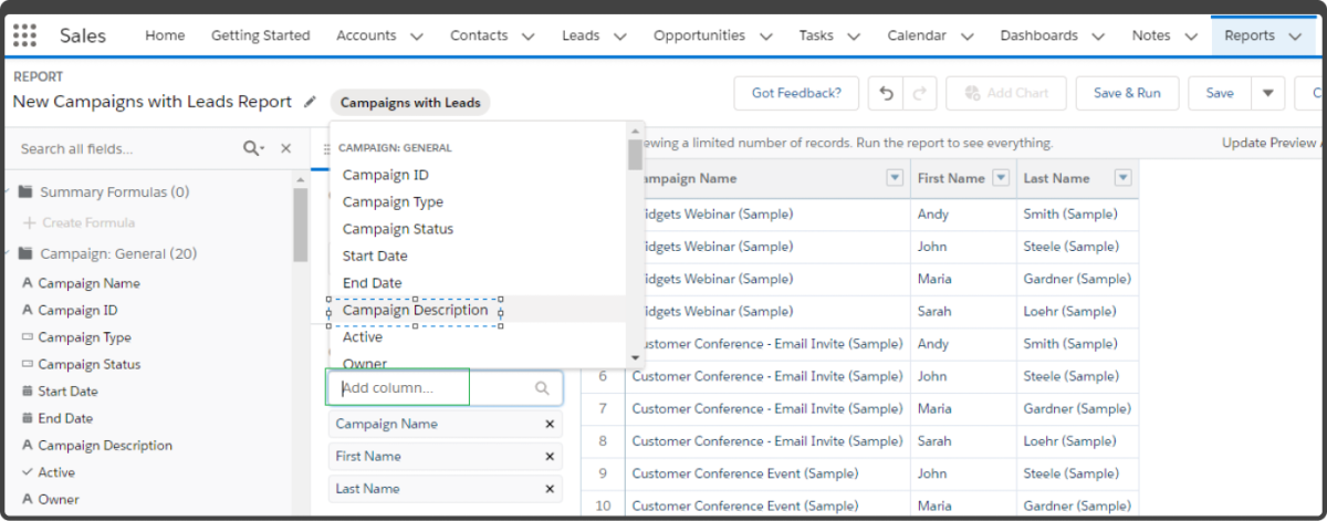 Marketing Cloud Report: Step 5