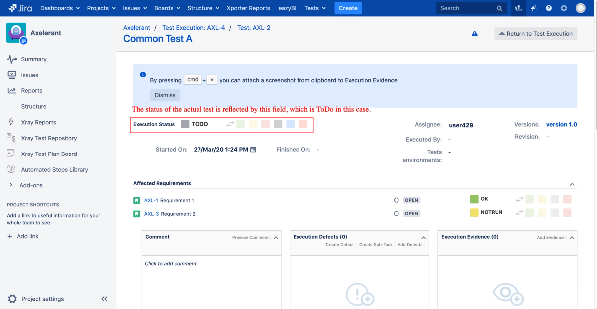 screenshot of Jira board