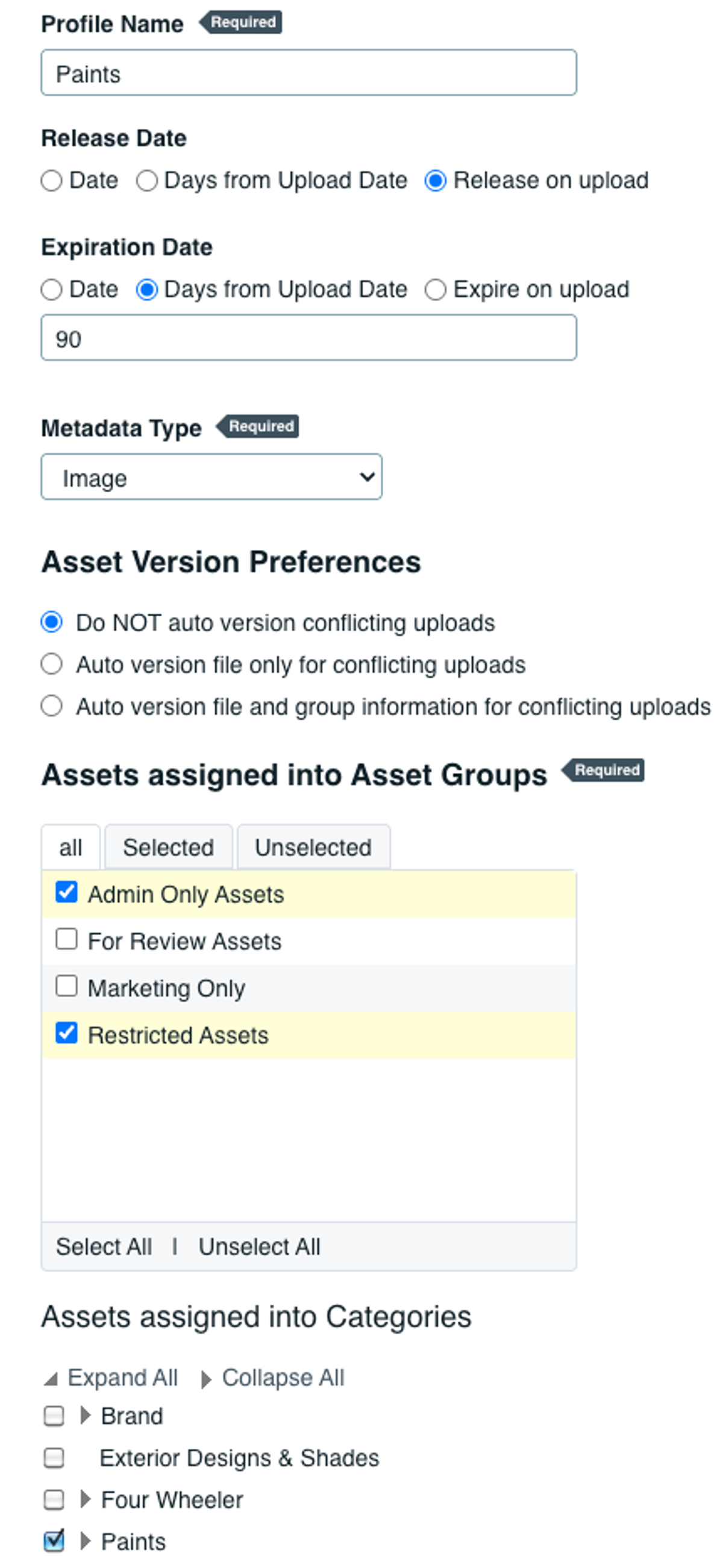 Creating Upload Profiles On Acquia DAM
