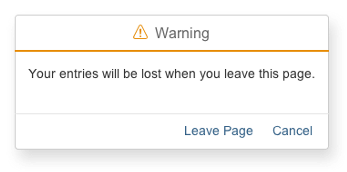 Figure 24. Warning message