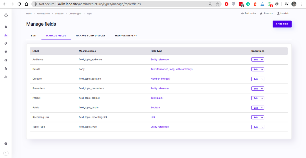 manage fields in cypress