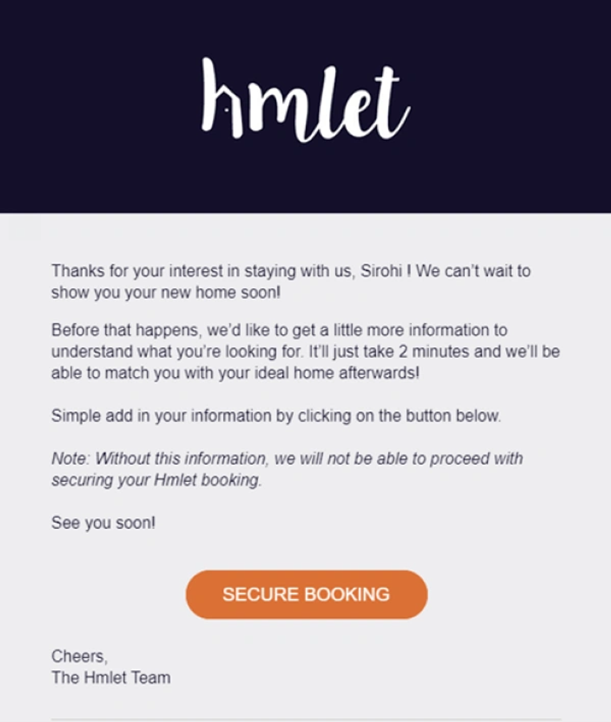 Hmlet call to action