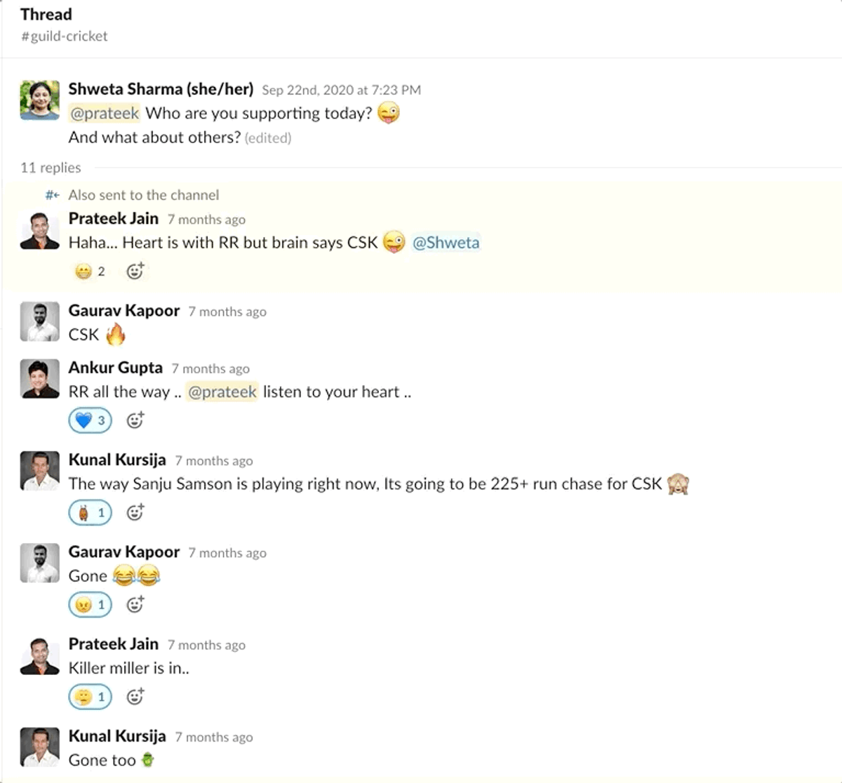 Axelerant Team having fun predicting who would win IPL