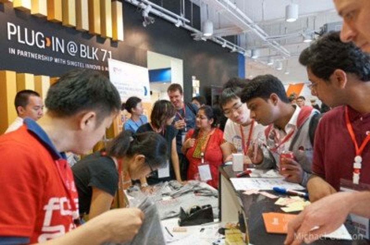 Registration desk - FOSSASIA 2015 - open source organization culture