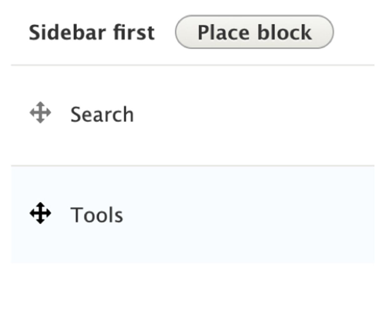 sidebar first in search module