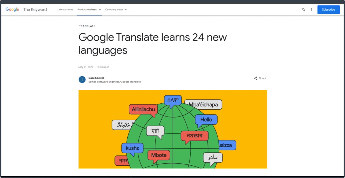 Google Translate Design 