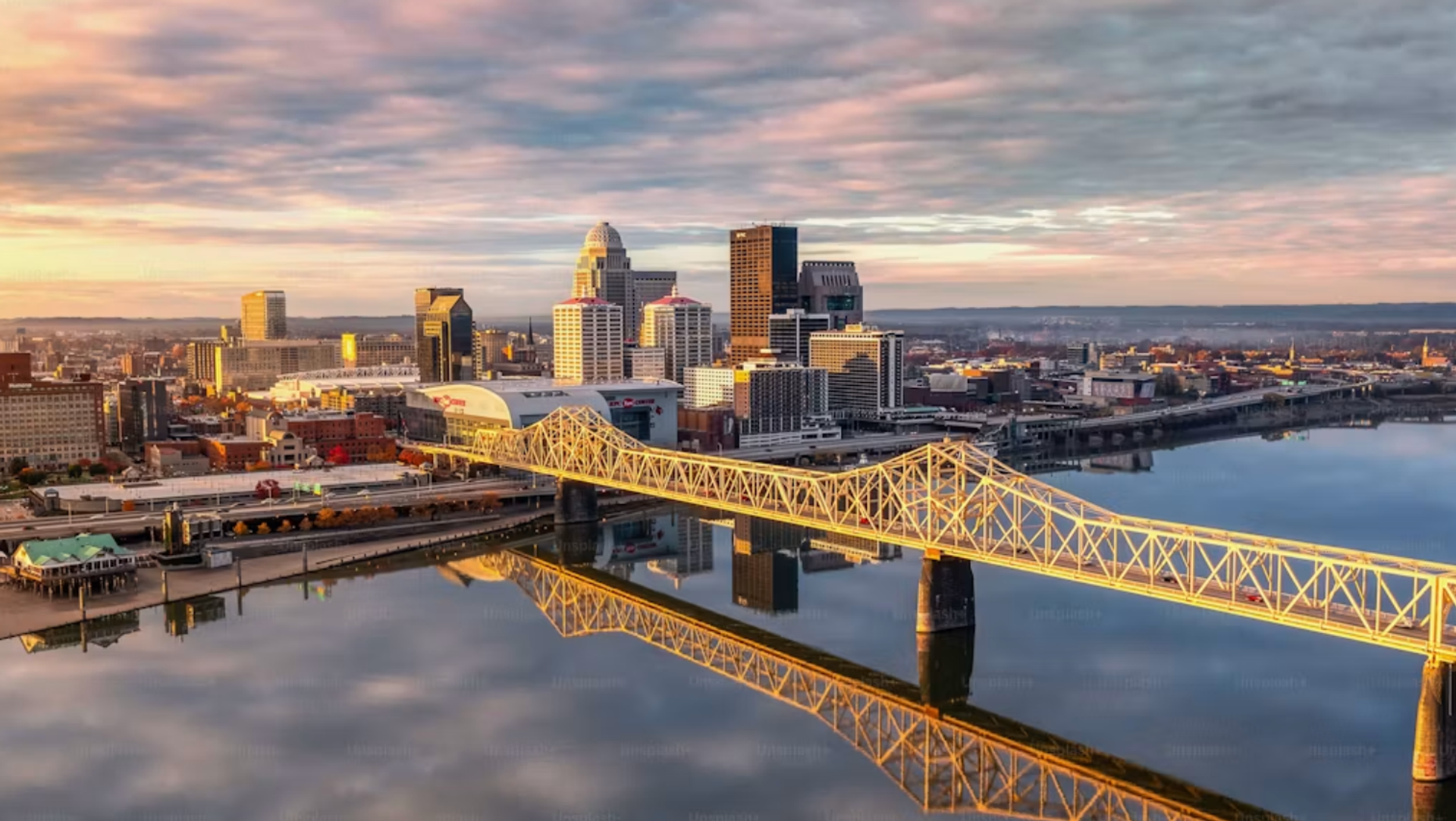 Louisville skyline overlooking the Ohio River