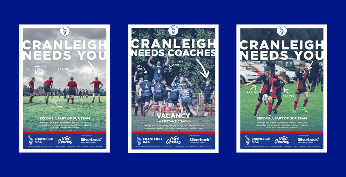 Three posters for Cranleigh RFC