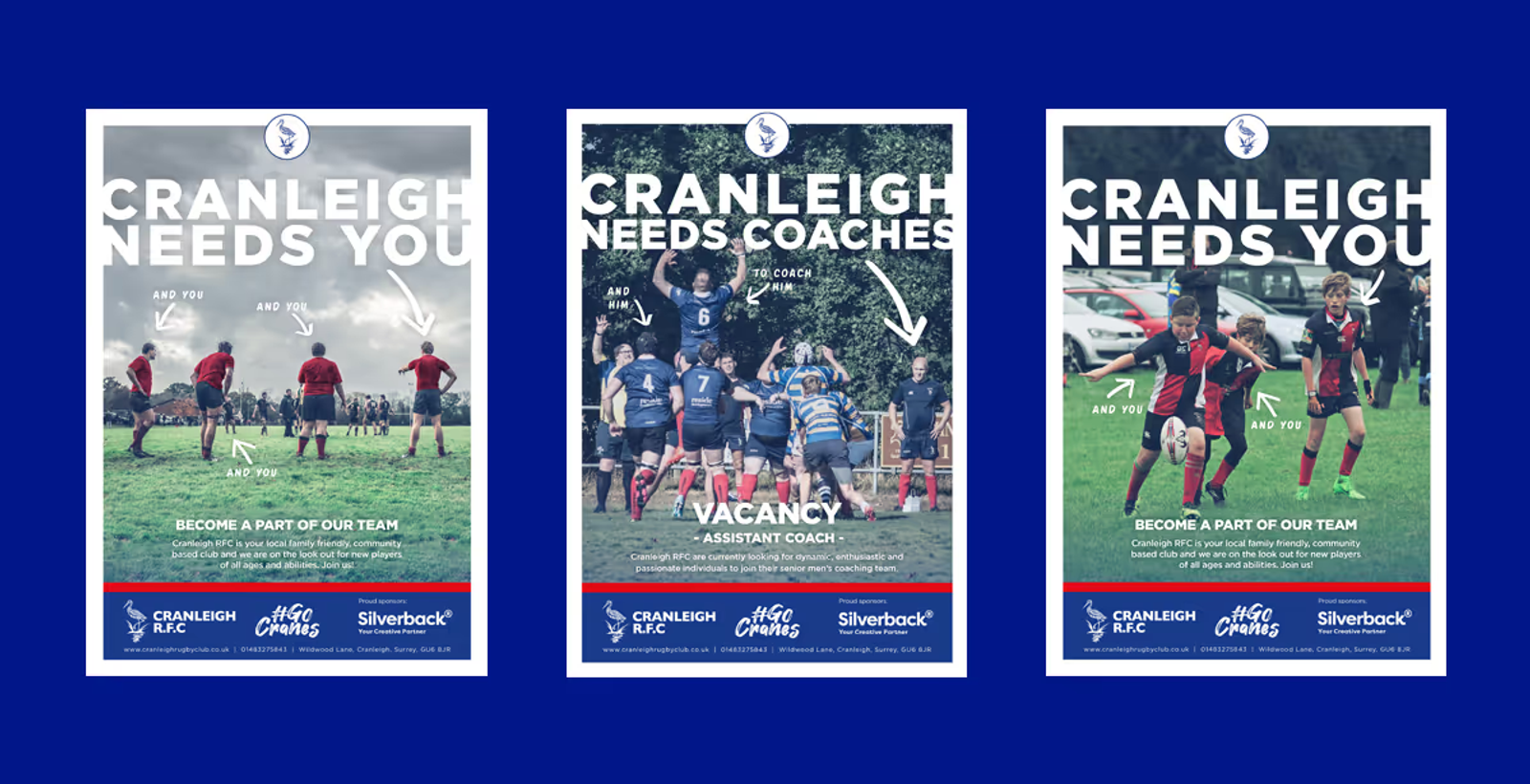 Three posters for Cranleigh RFC