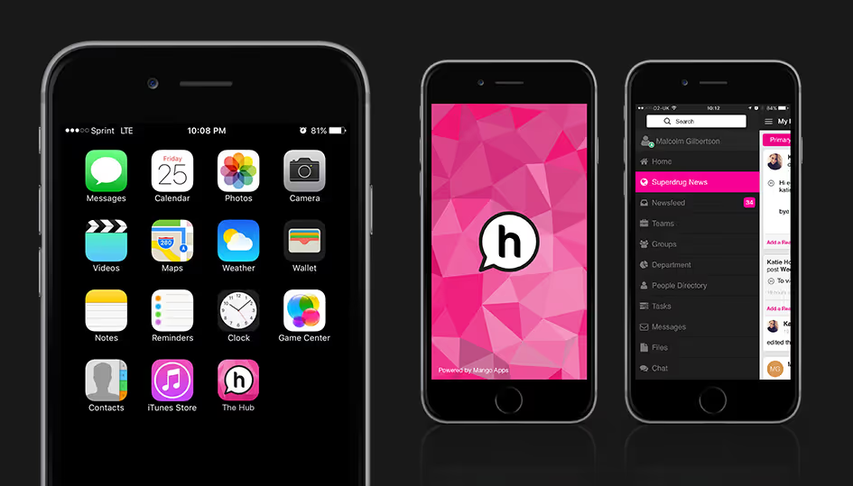 A mobile app mockup for the Superdrug Hub