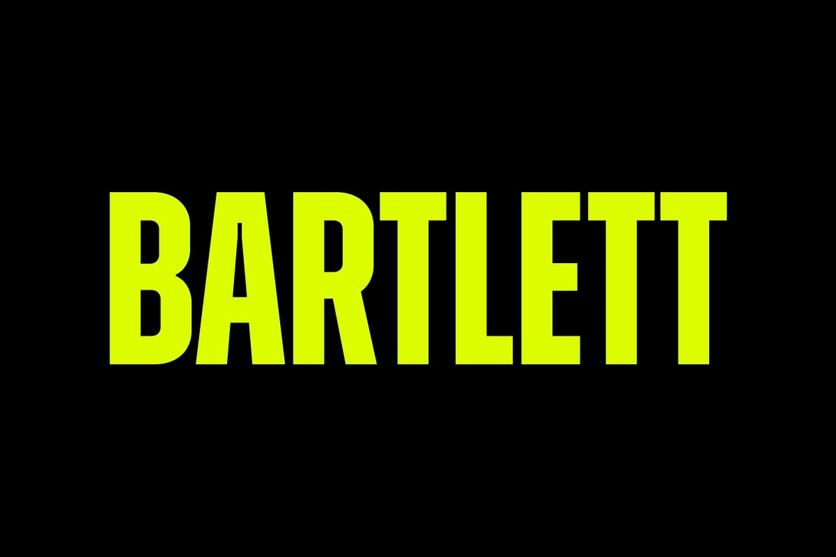 The word Bartlett in brand yellow