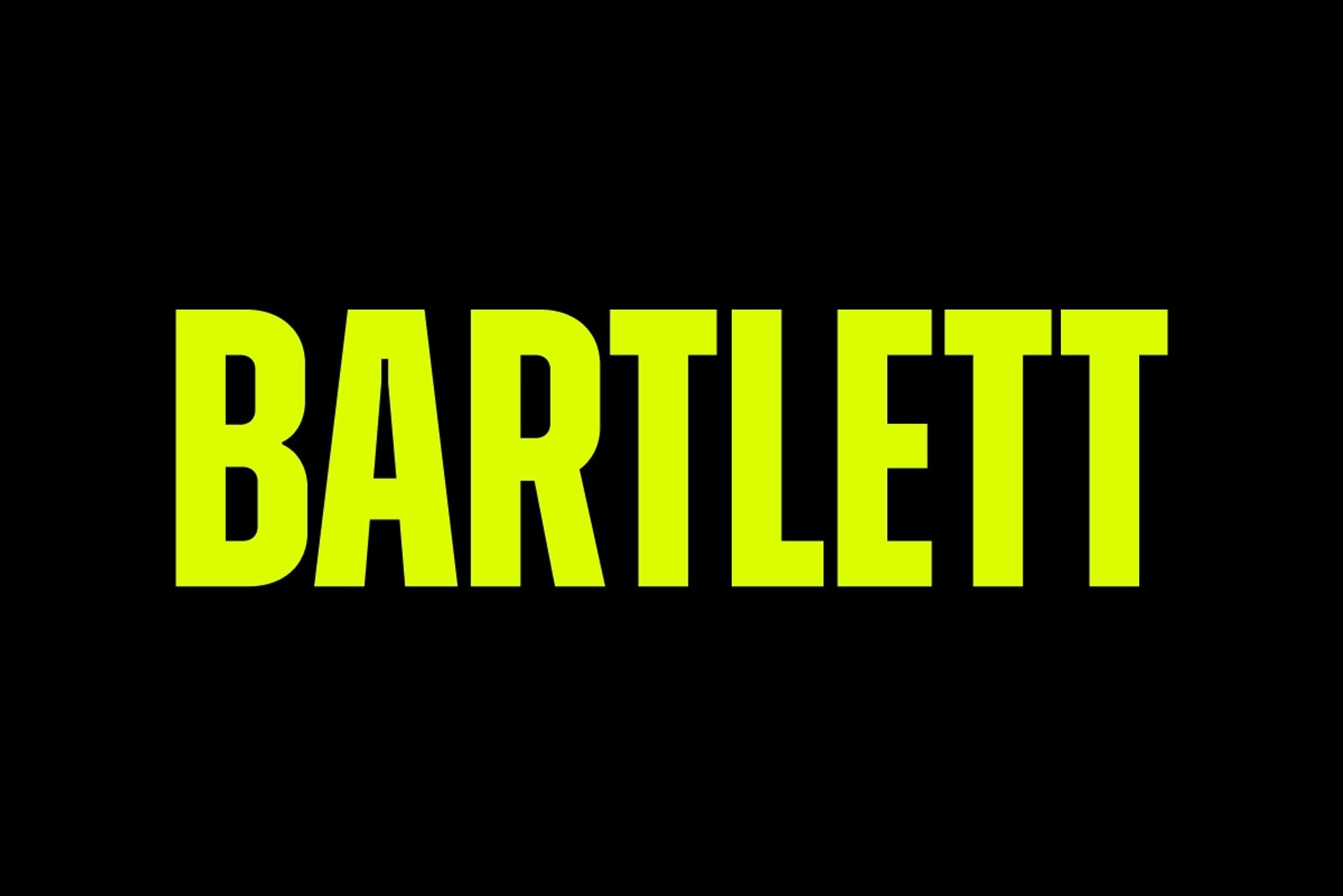 The word Bartlett in brand yellow