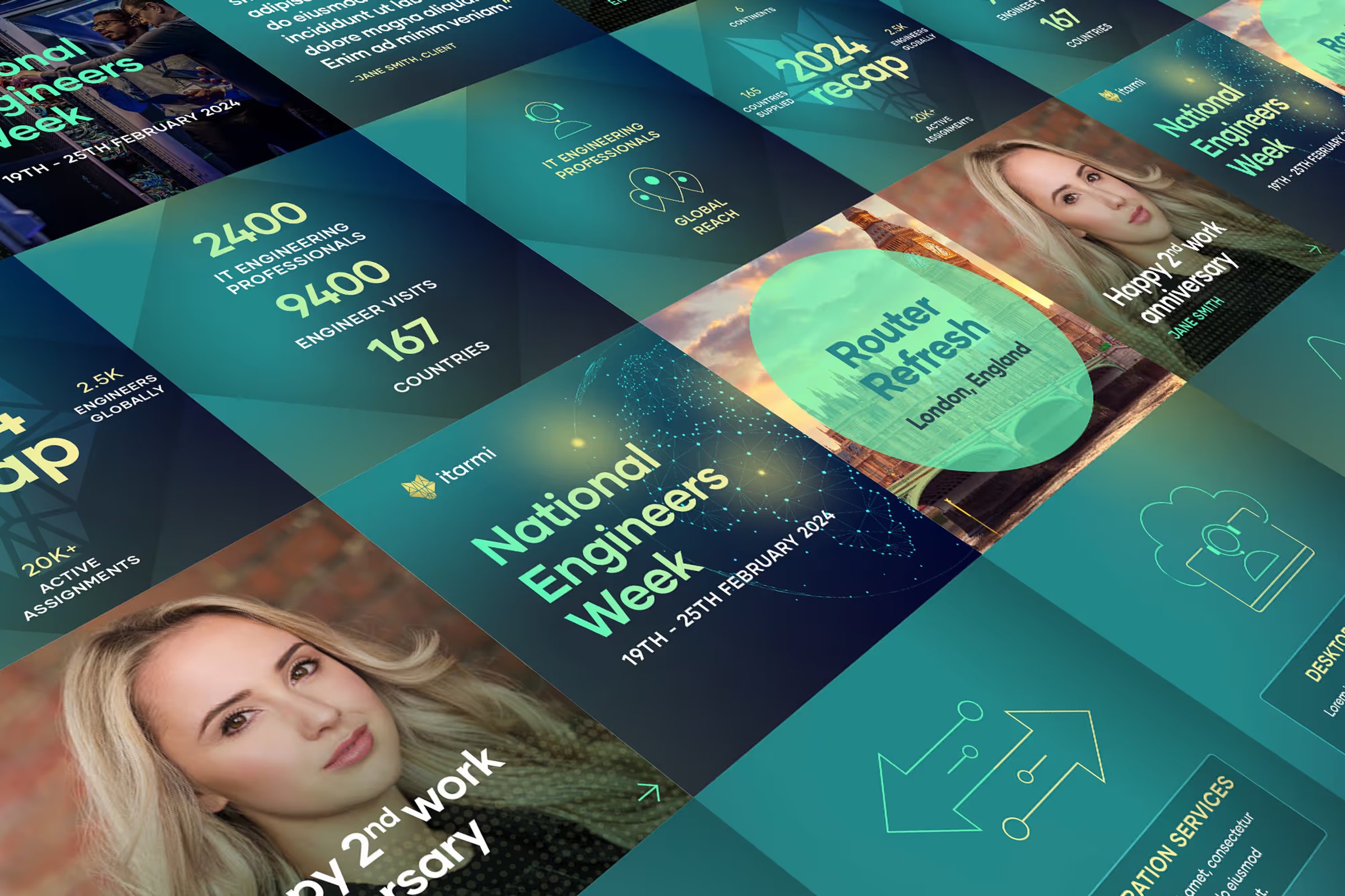 Itarmi digital brand assets used for marketing