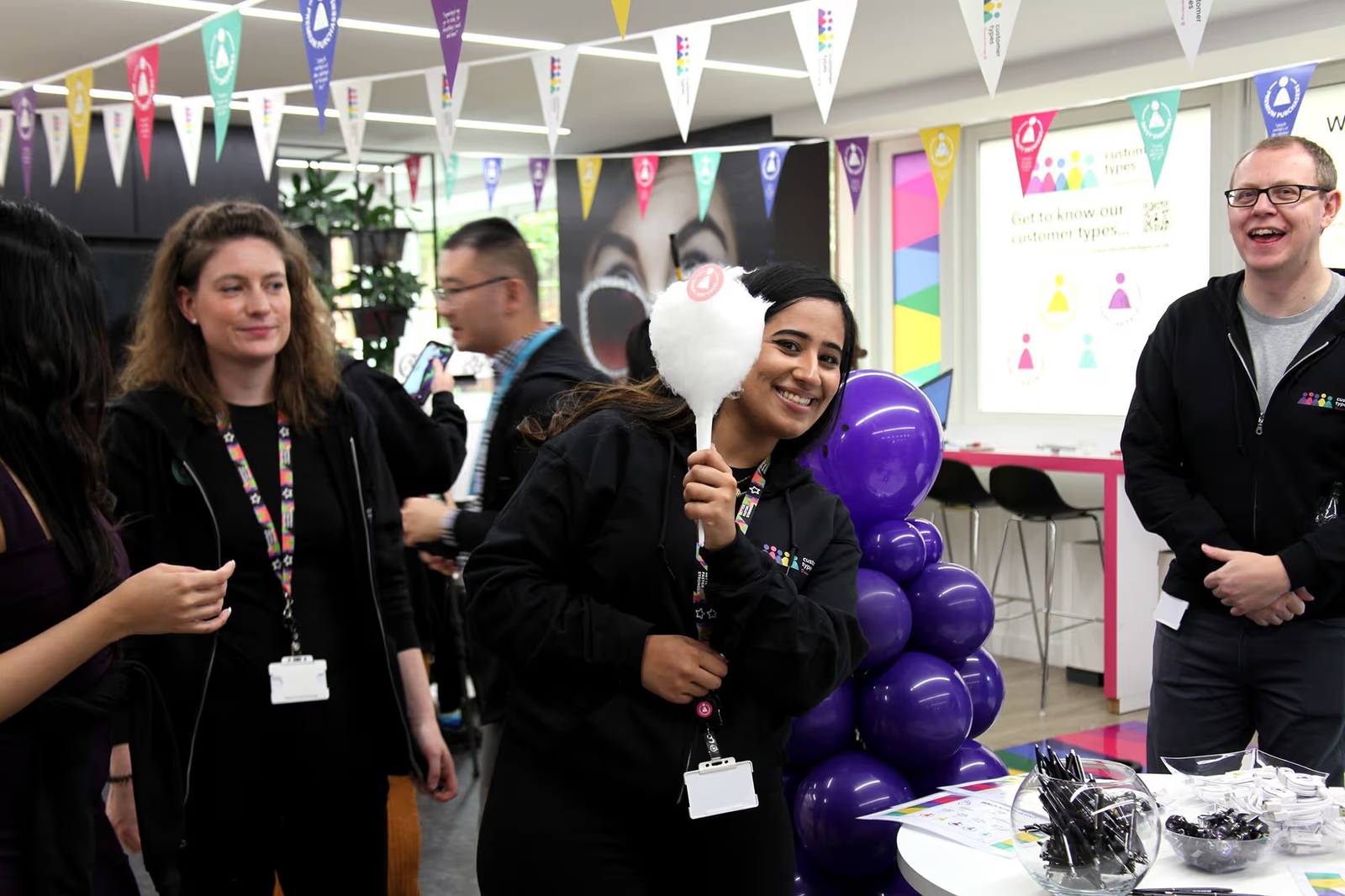 An event at Superdrug HQ with bunting and candy floss
