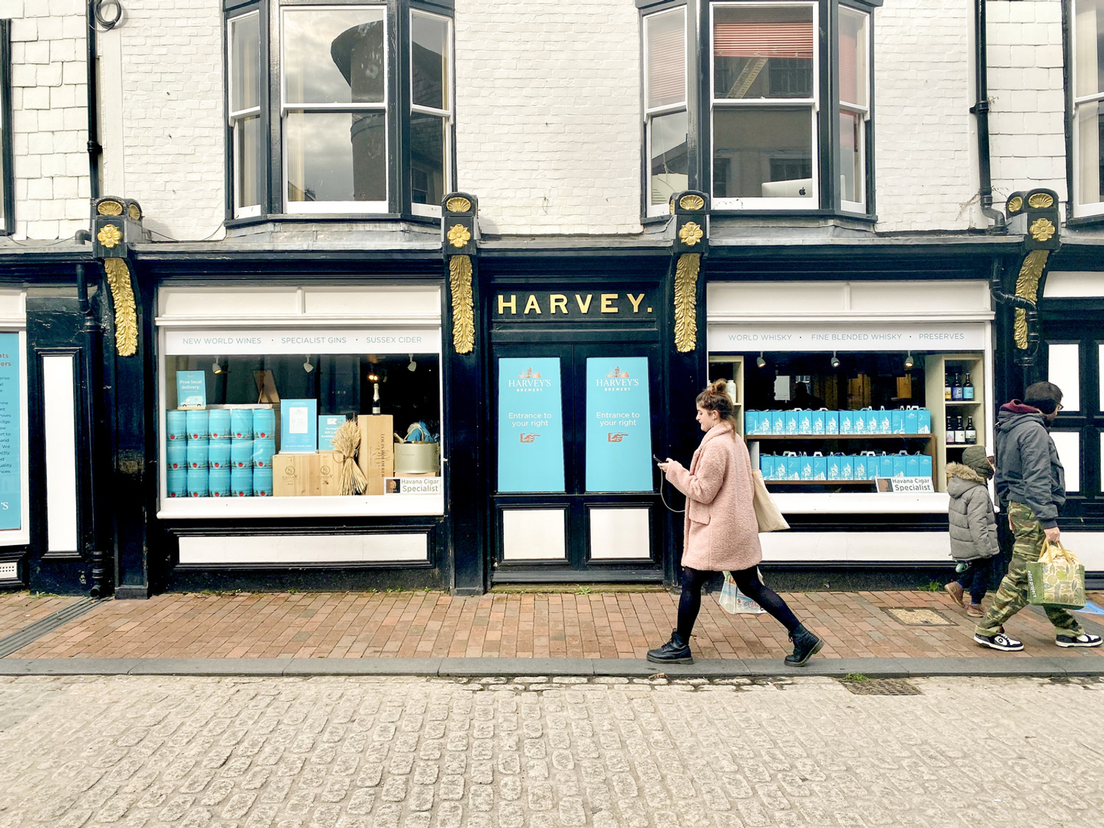 The facade of Harvey's brewery store