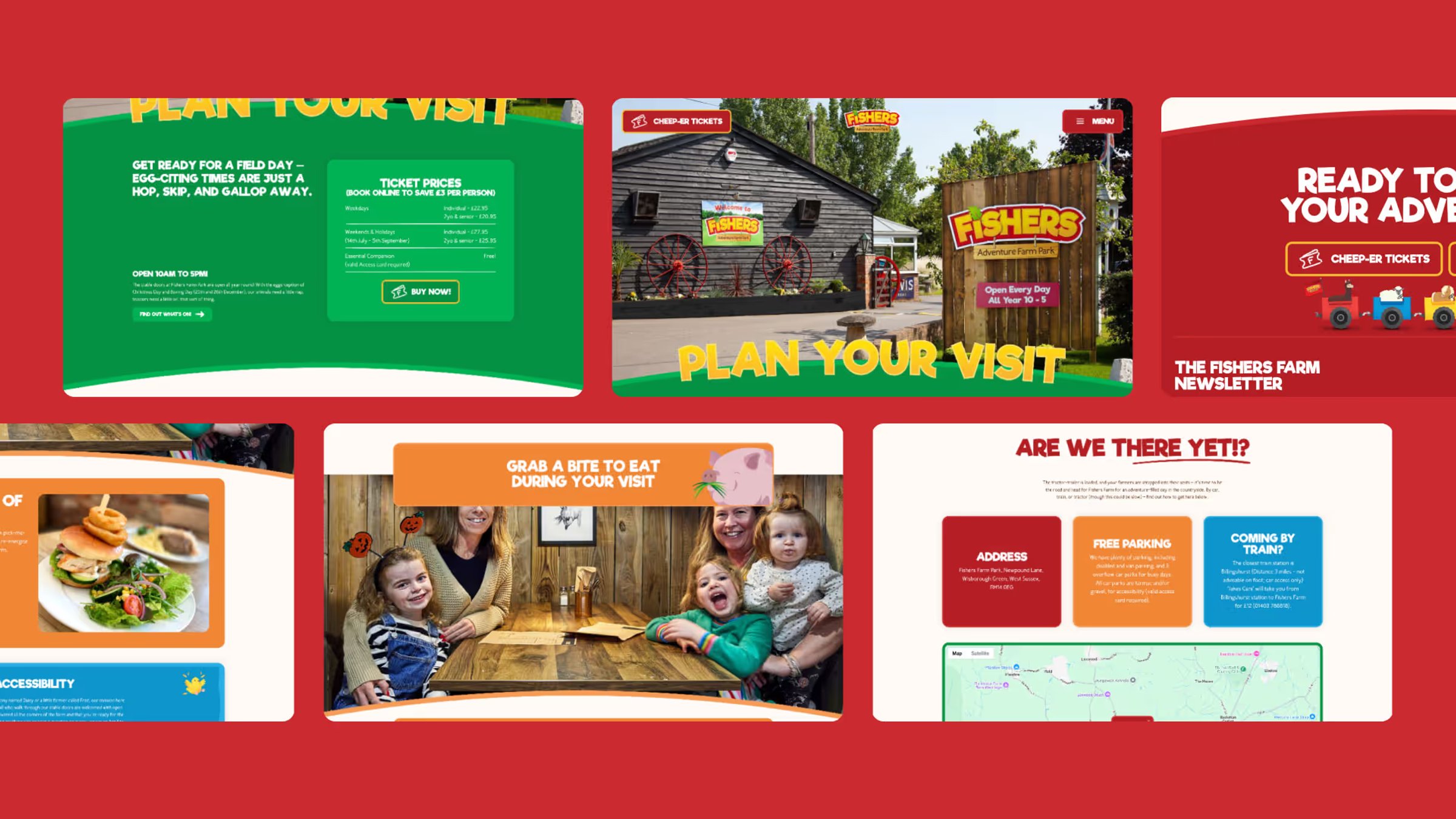 Fishers Farm Collage of website screenshots