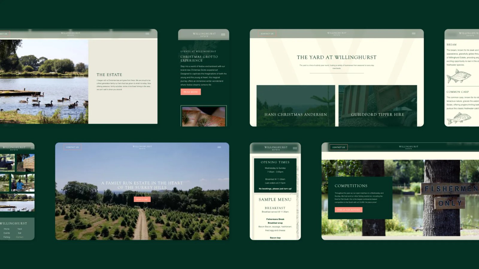 Screenshots of the Willinghurst website on desktop and mobile