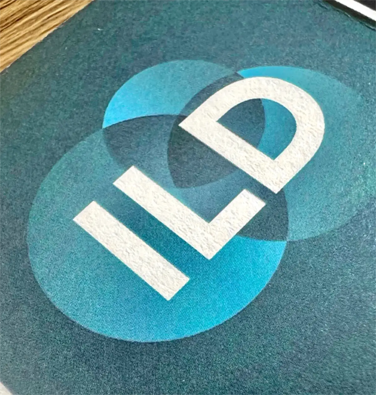 Close-up of the Integral Leadership Dynamics logo printed on a textured fabric floor mat