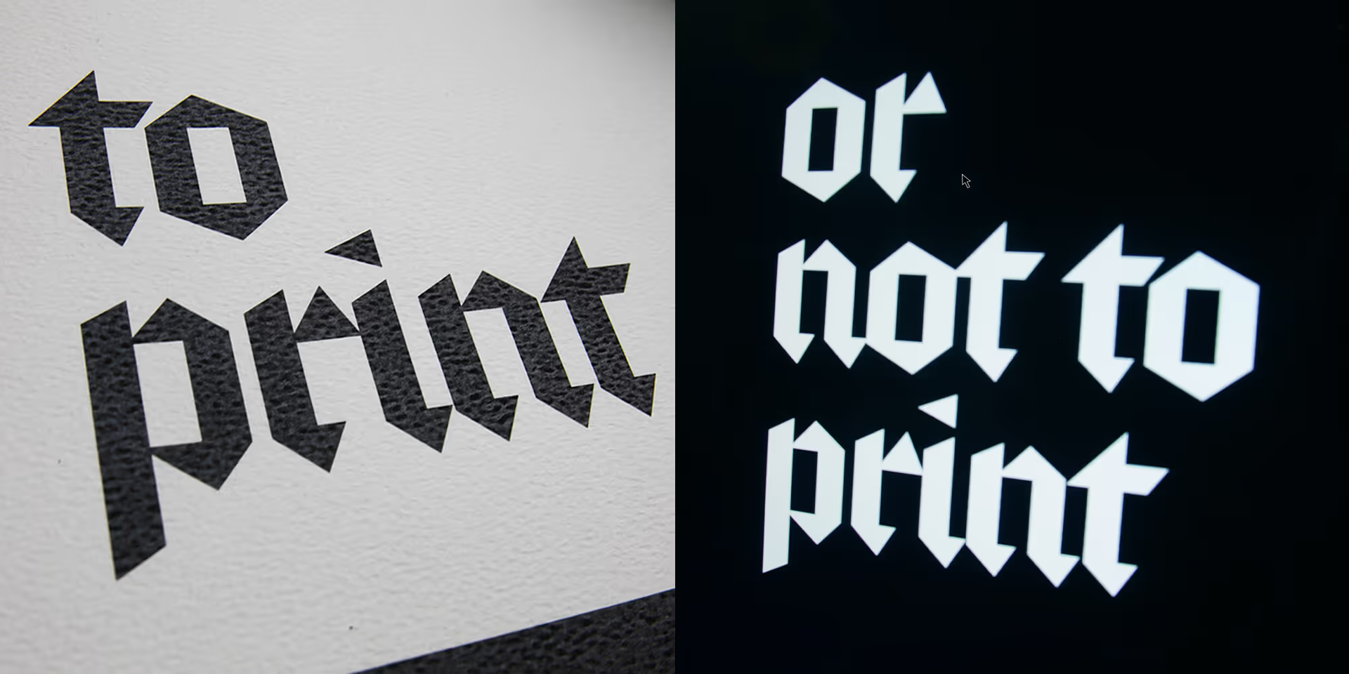 A graphic which says to print or not to print