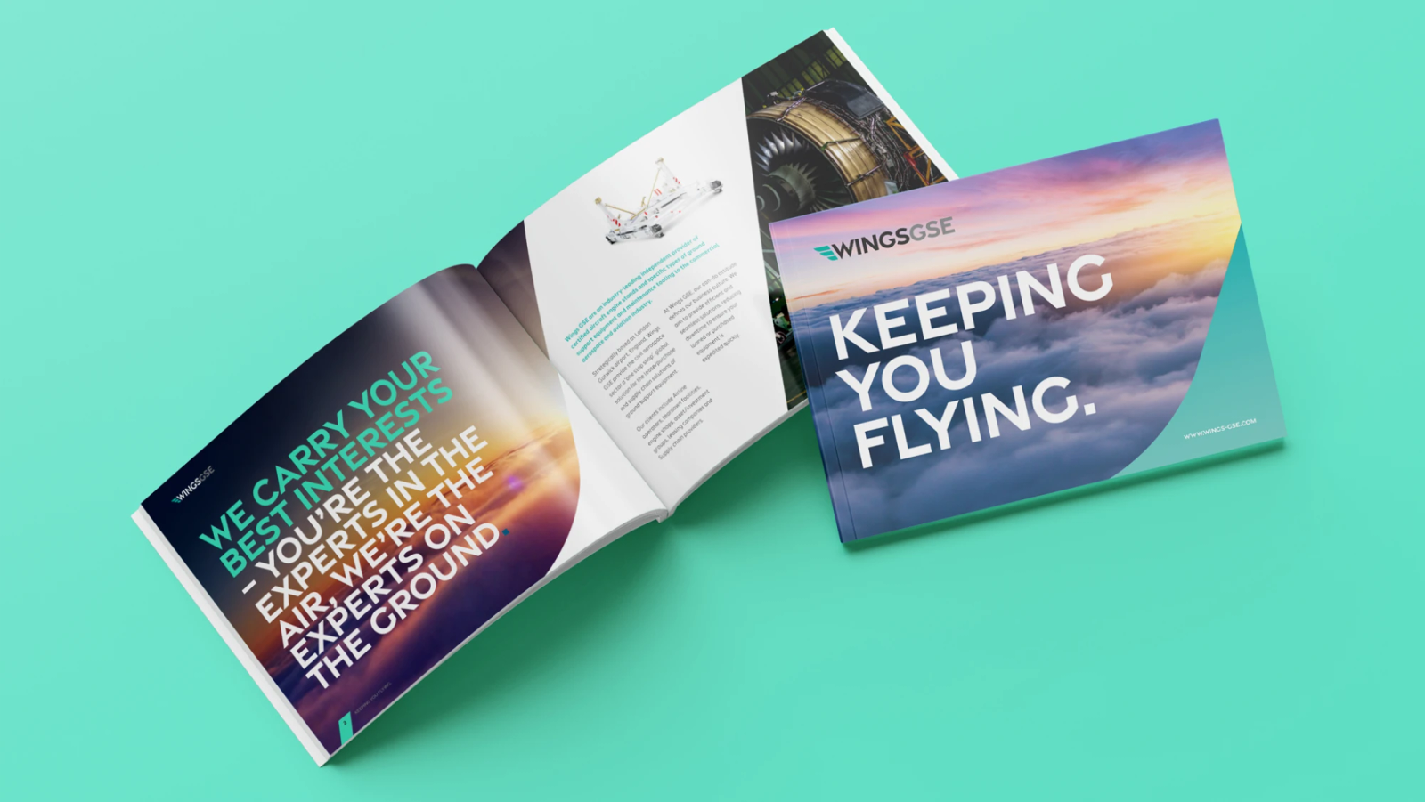 A wings GSE brochure mockup