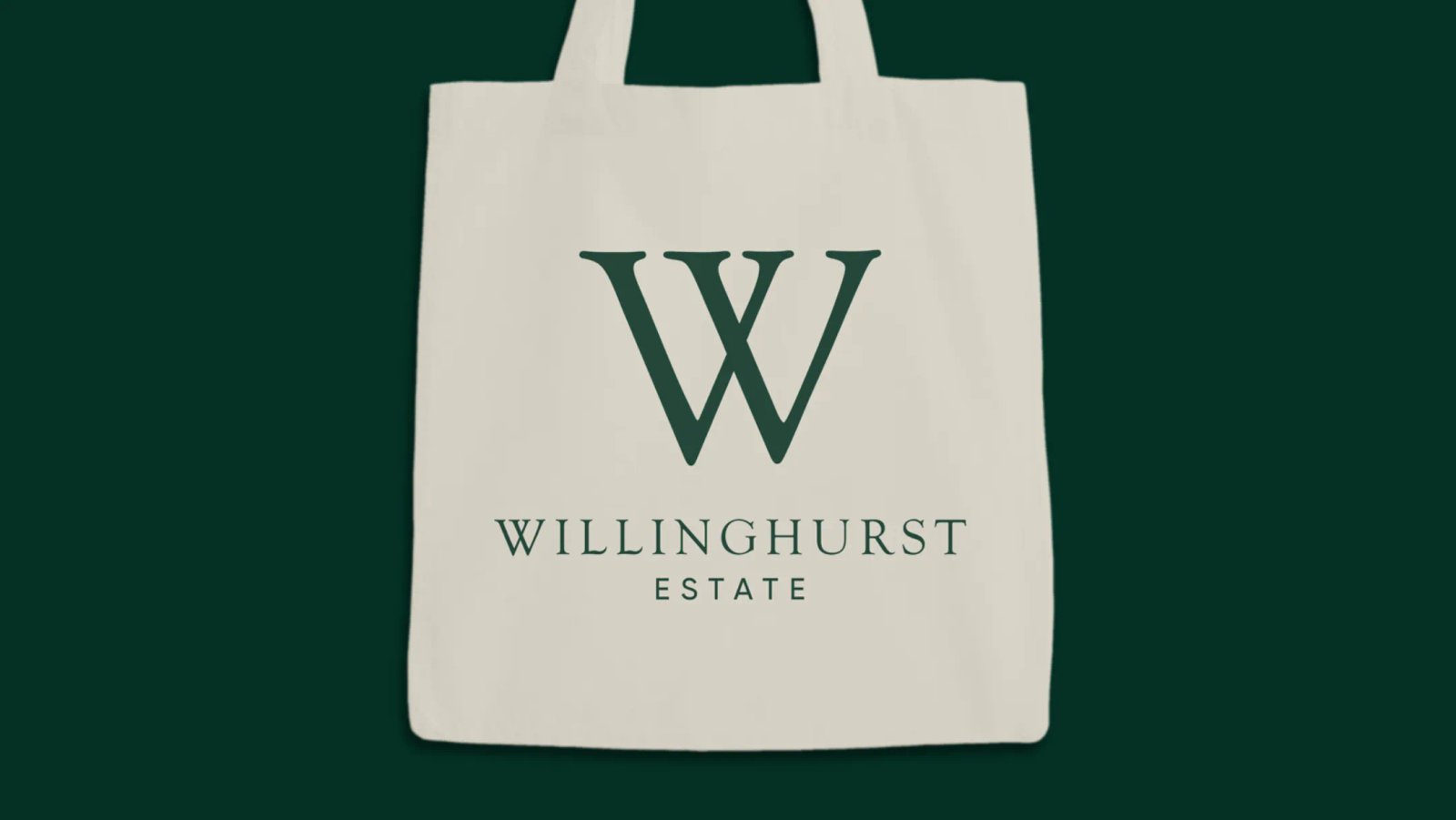A tote bag with the Willinghurst W and Willinghurst Estate written.