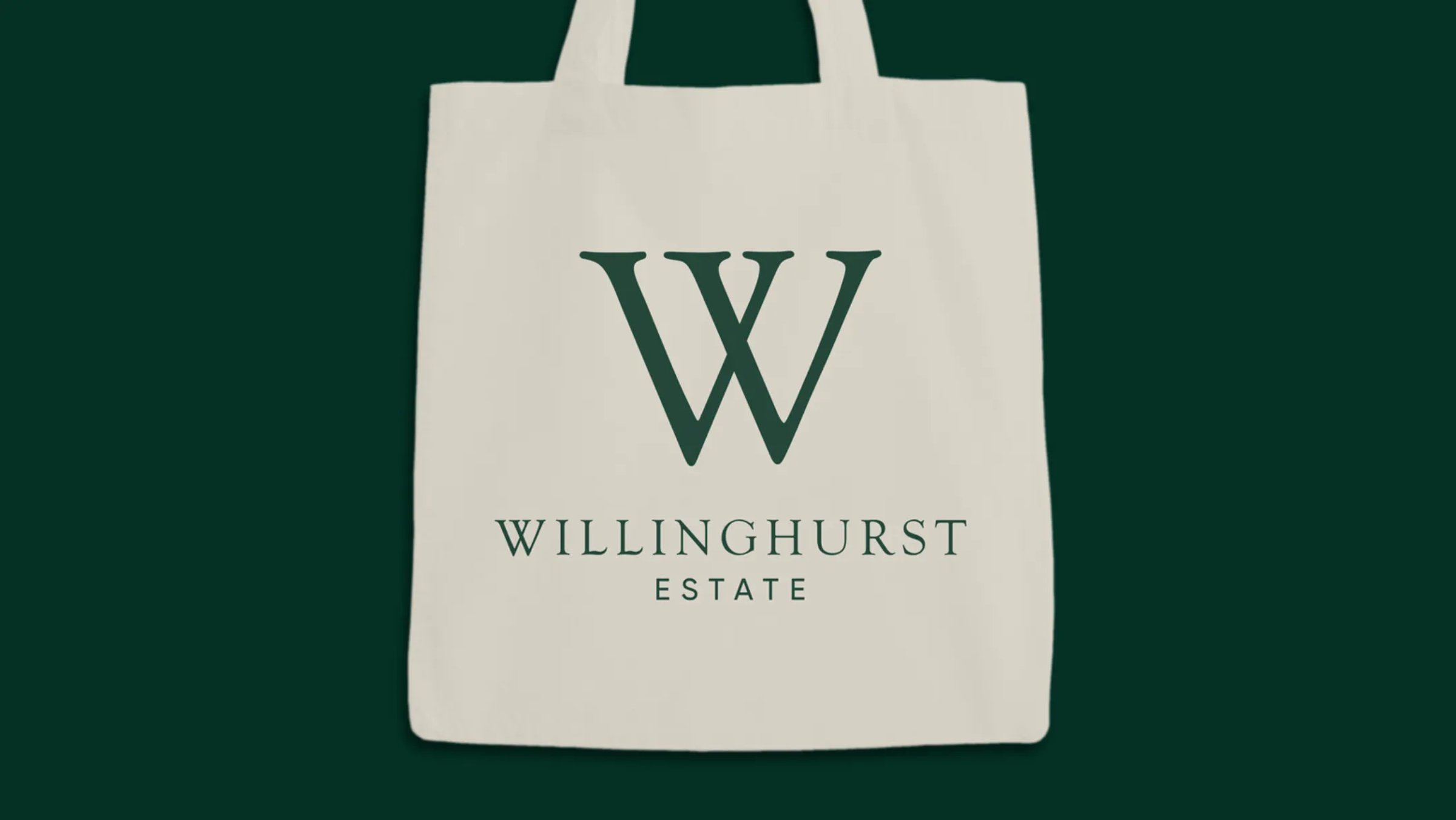 A tote bag with the Willinghurst W and Willinghurst Estate written.