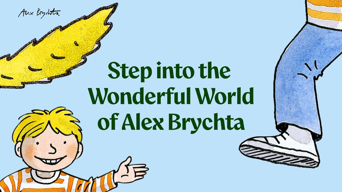 Hero banner reading 'Step into the Wonderful World of Alex Brychta' with illustrated characters from his children's books