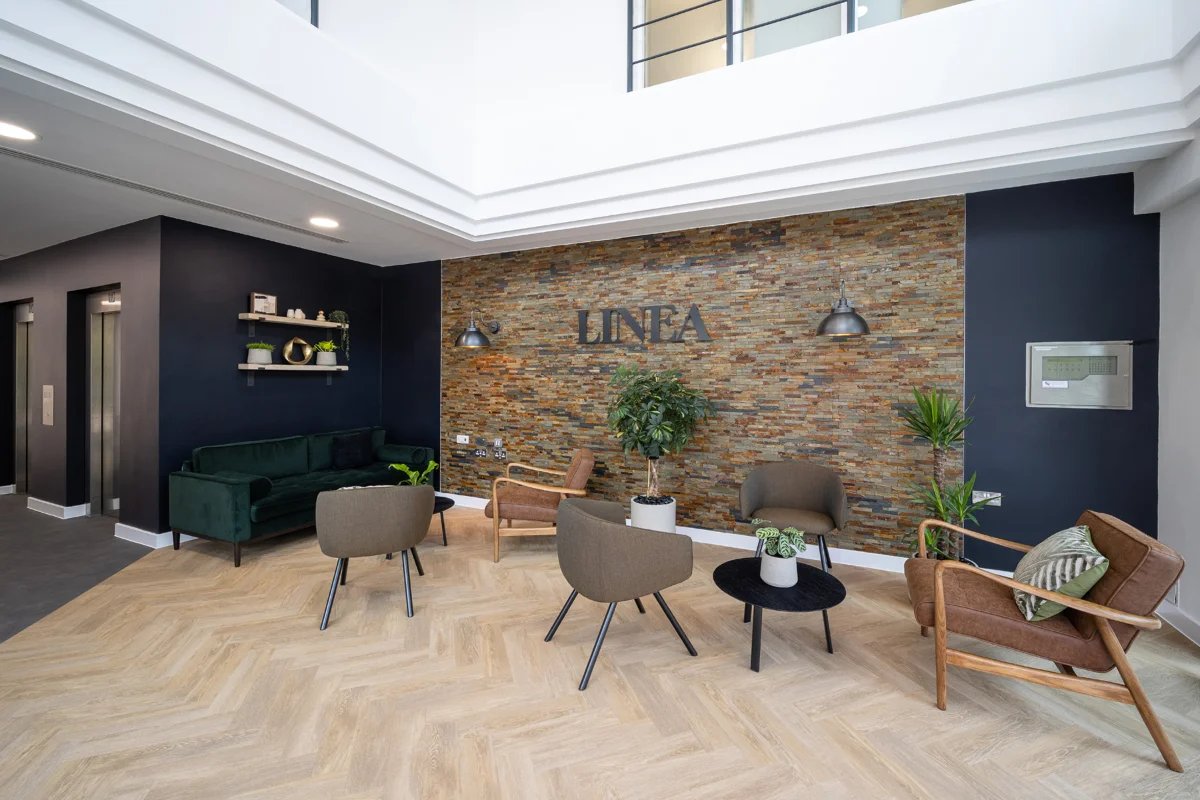The interior of a Kingsbridge office space development