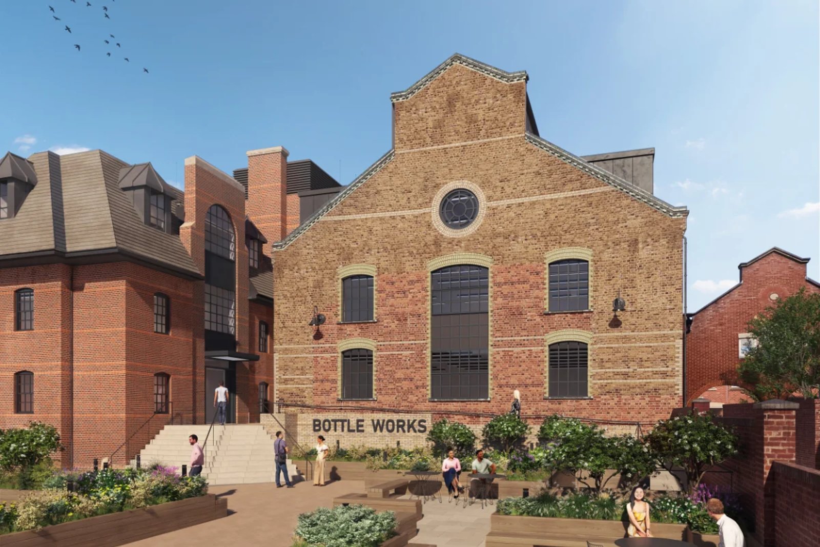 A repurposed bottle works building in Guildford, developed by Kingsbridge