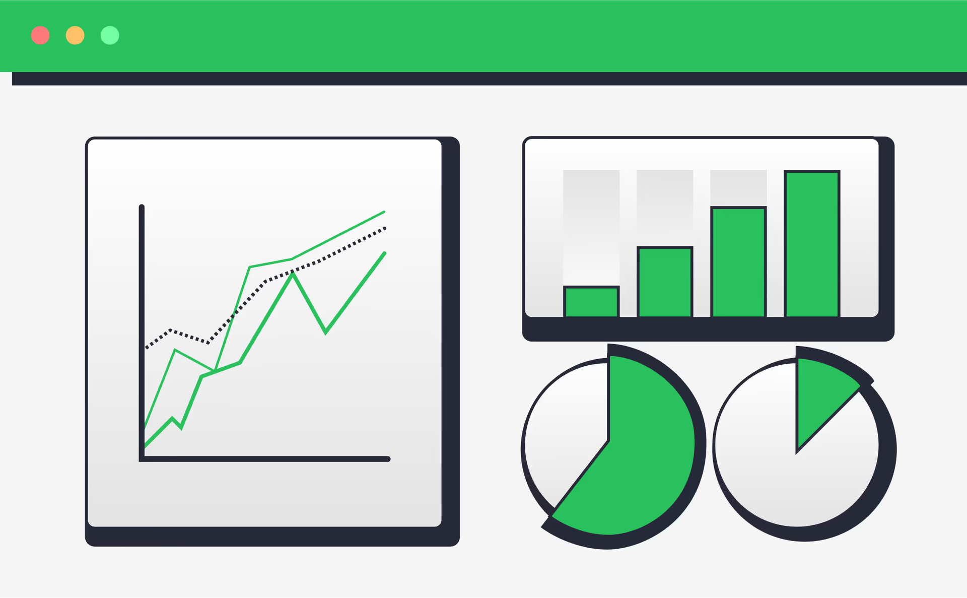 Illustrated graphs in the Silverback® branding