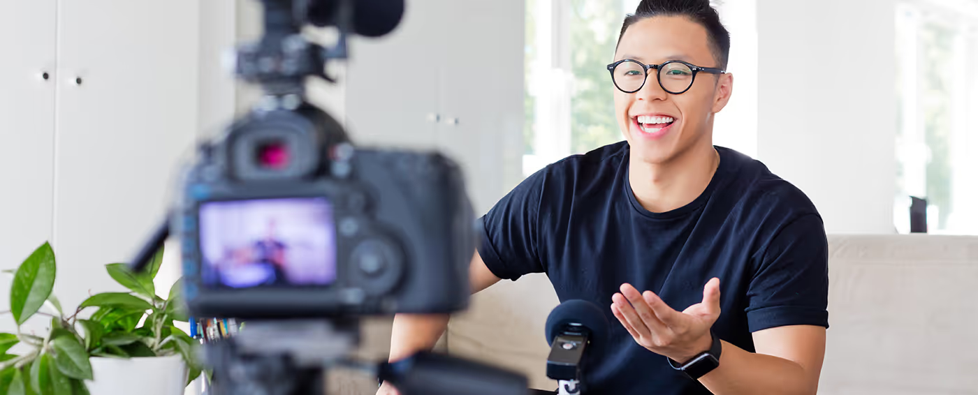 A man talking into a camera