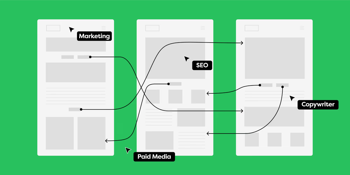 An illustrated image of website wireframes