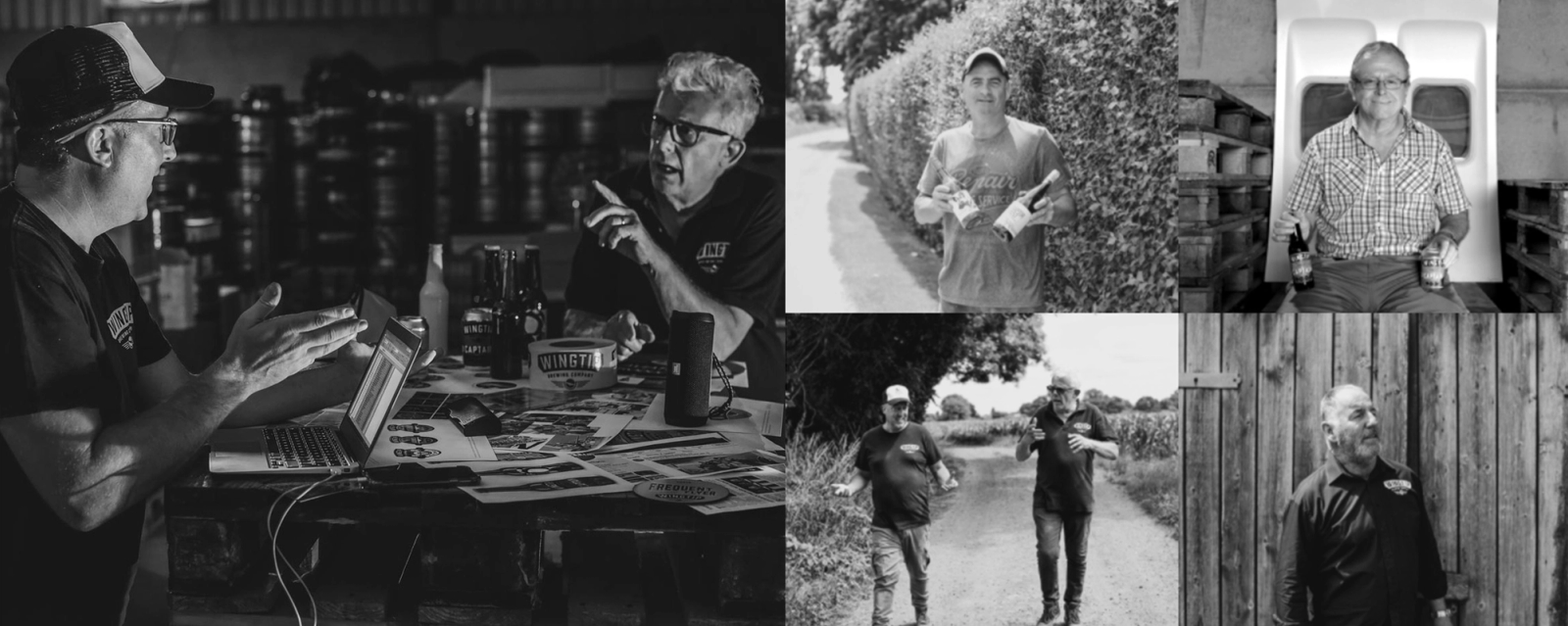 A grid of images of people at Wingtip Brewery