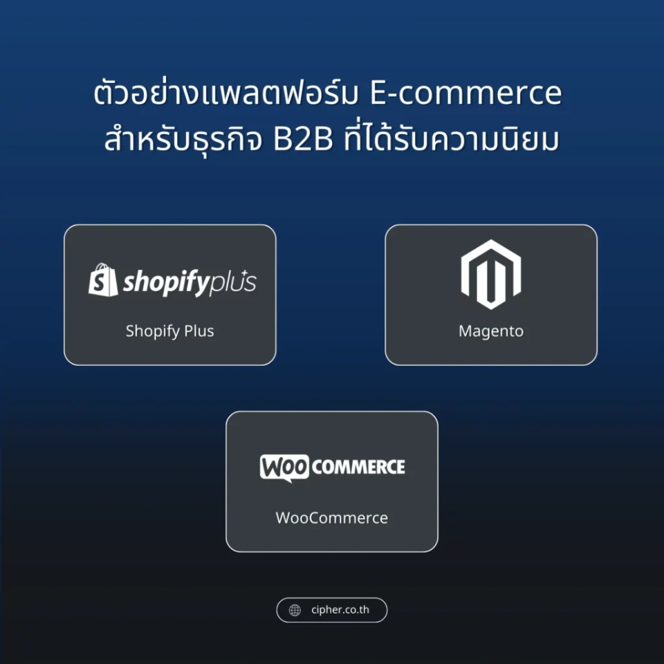 ตัวอย่างแพลตฟอร์ม E-commerce สำหรับธุรกิจ B2B