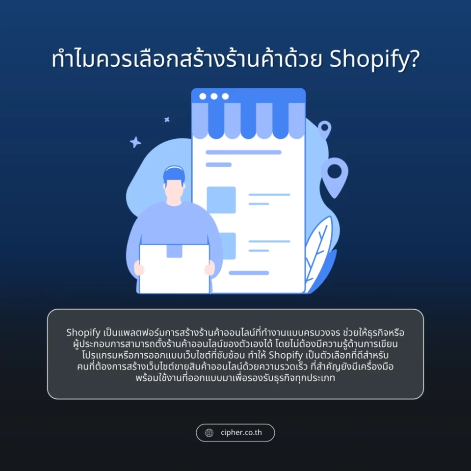 ทำไมควรเลือกสร้างร้านค้าด้วย Shopify