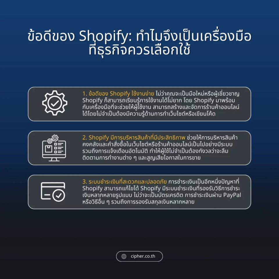 ข้อดีของ Shopify