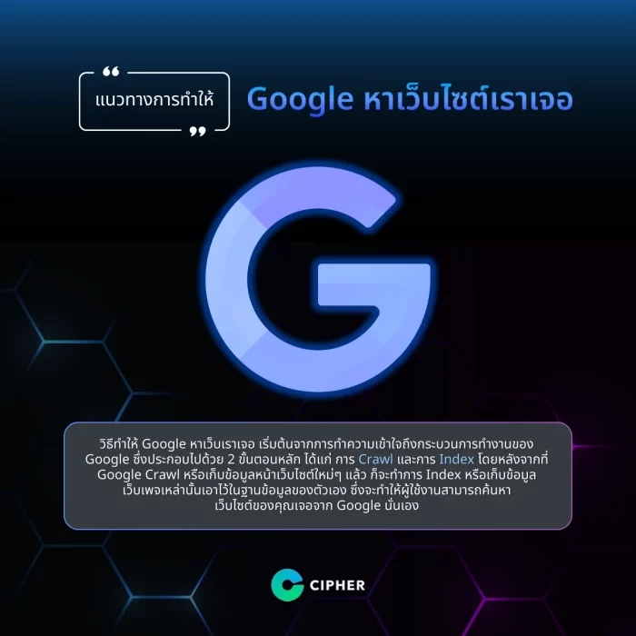 แนวทางการทำให้ Google หาเว็บไซต์เราเจอ