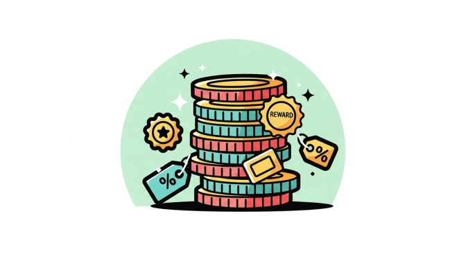 Multiple cashback app icons layered on top of each other like stacked coins, representing the concept of stacking rewards across different platforms