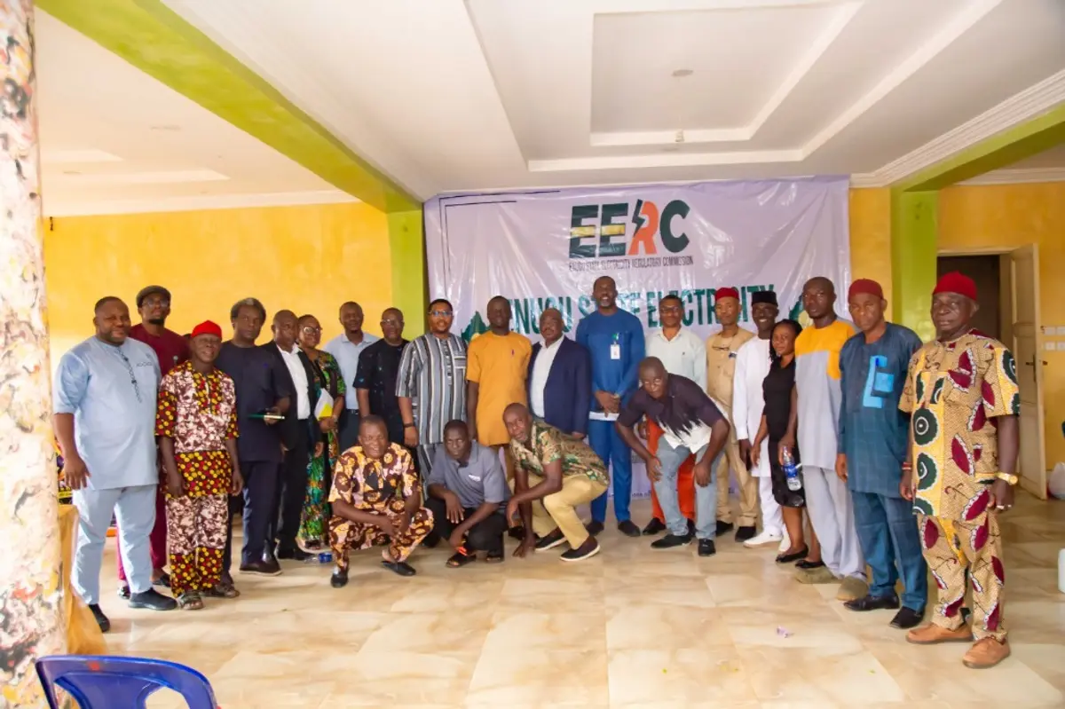 Officials of MainPower, Enugu State Electricity Regulatory Commission, and Ugwuaji community stakeholders at the electricity engagement forum in Enugu