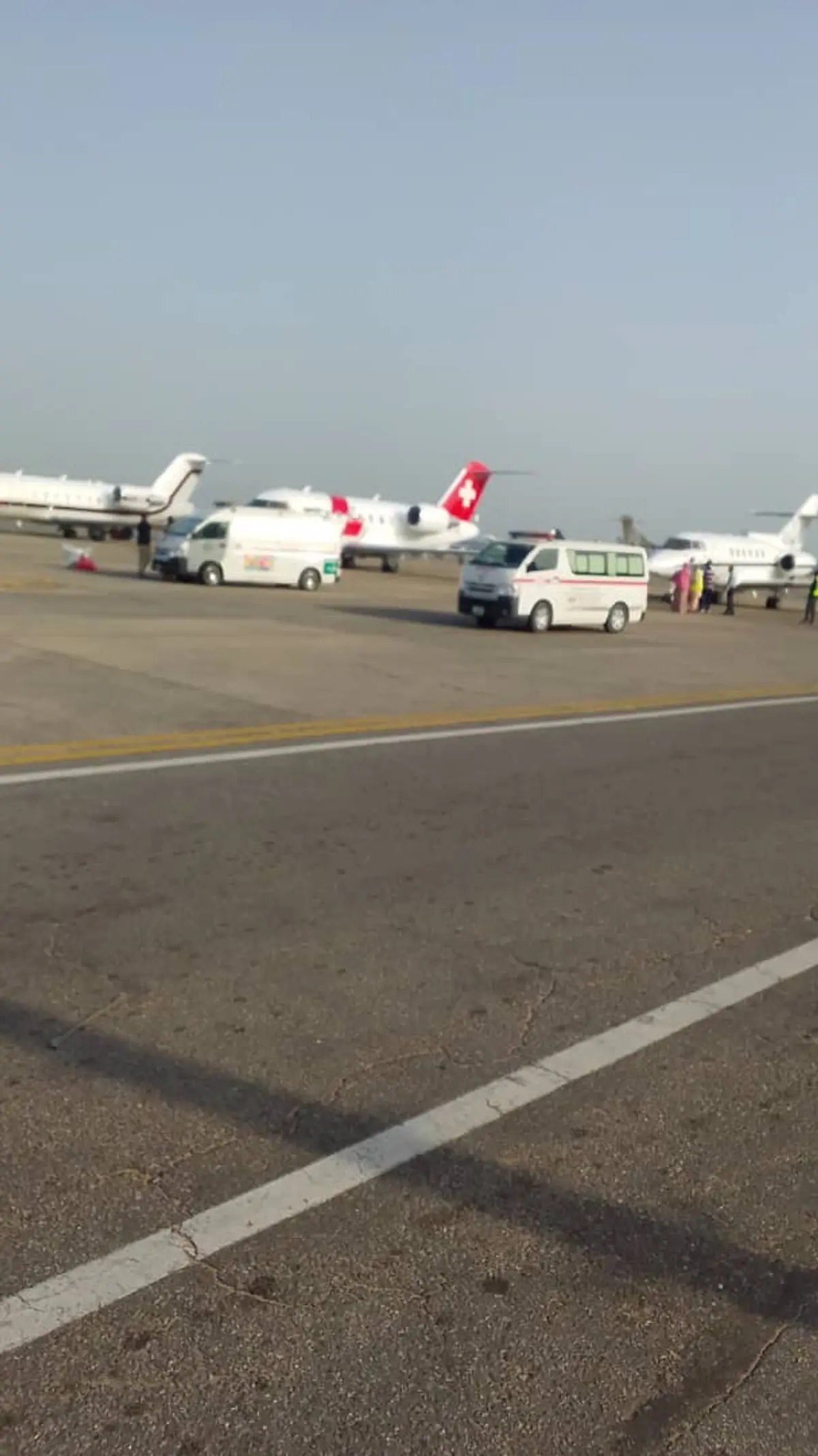 Ebola Patient taken on the air ambulance