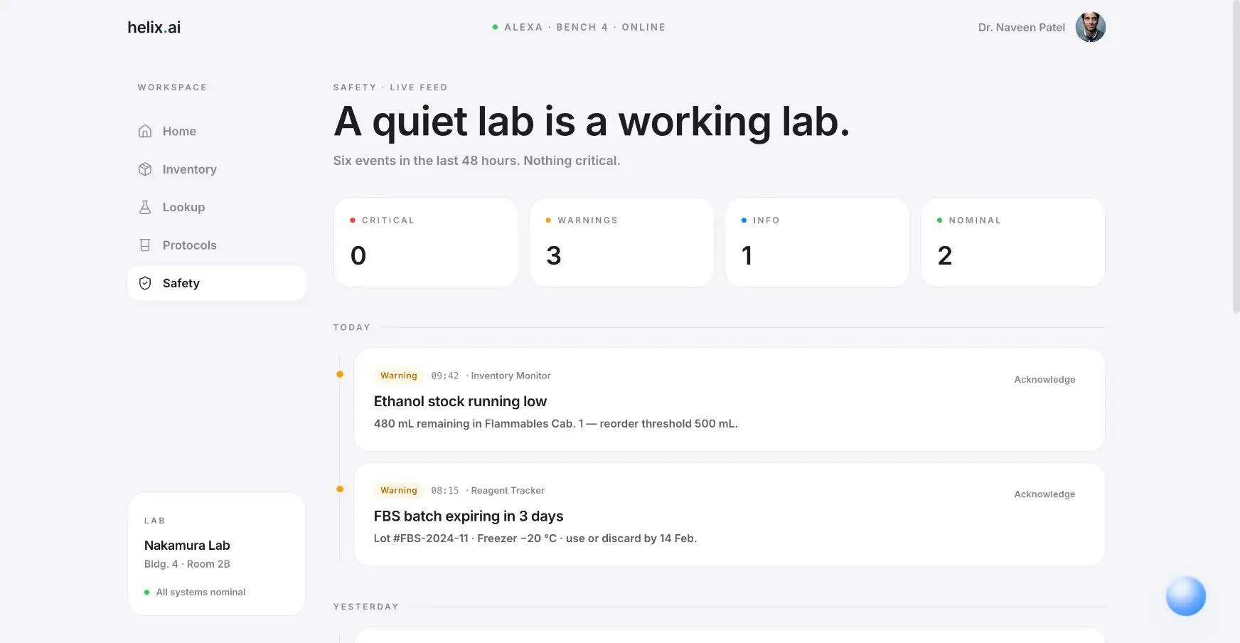 AI Voice Assistant for Laboratories — custom workflow and laboratory operations dashboard