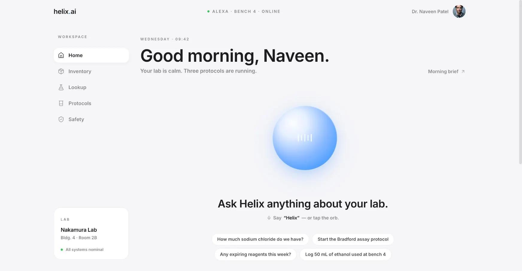 AI Voice Assistant for Laboratories — voice-activated knowledge retrieval interface