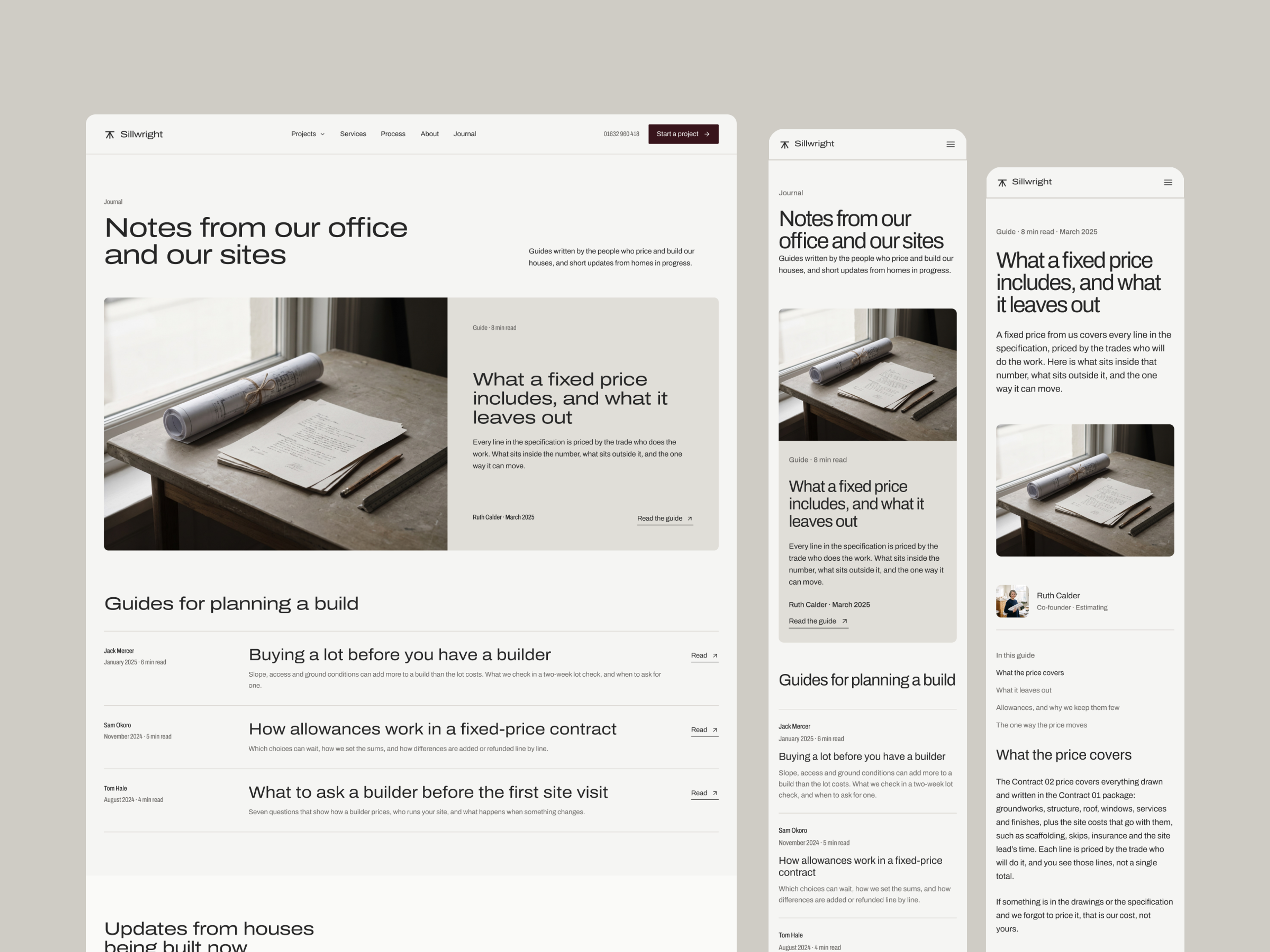 Sillwright journal and article pages