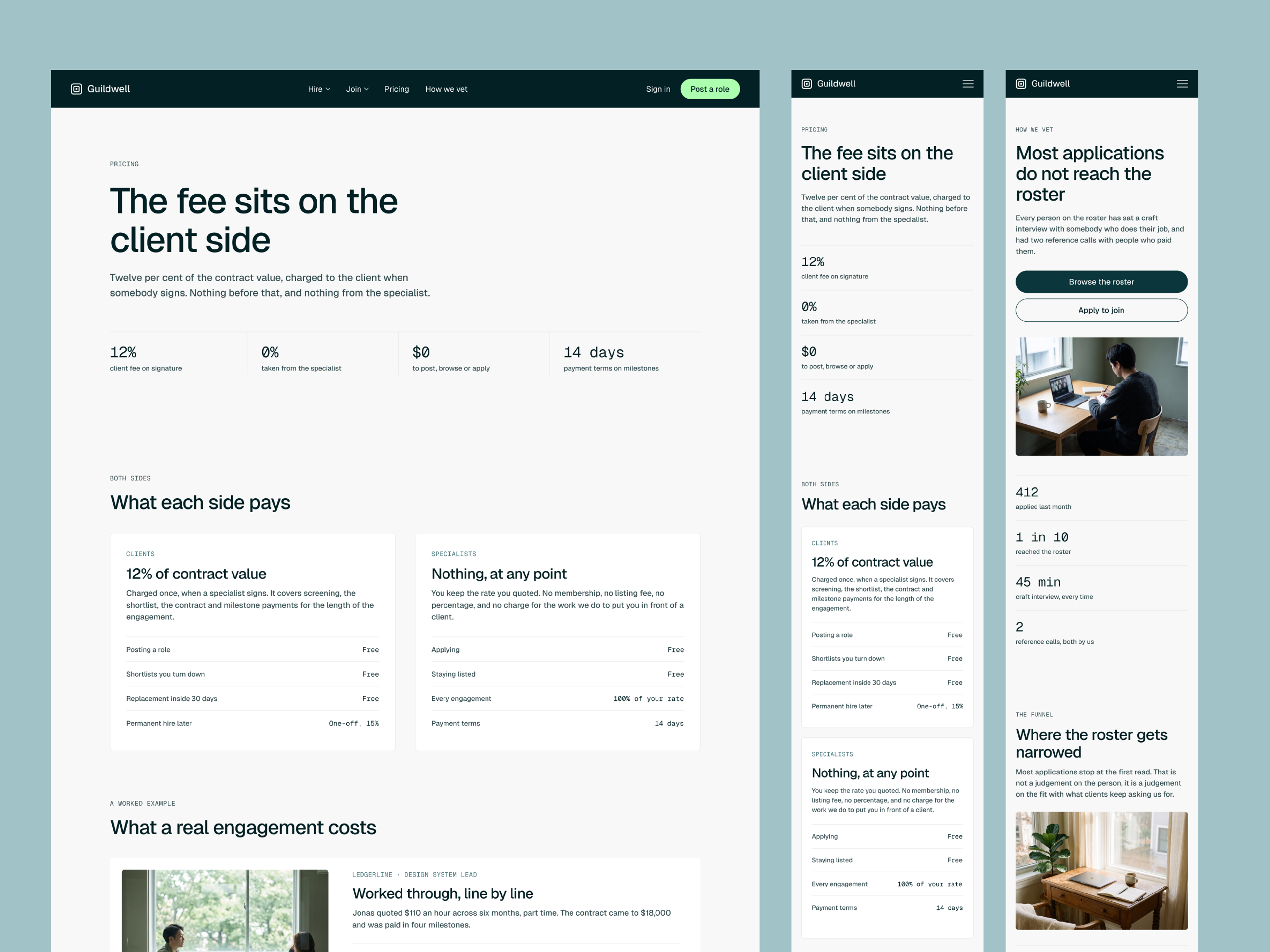 Desktop and mobile breakpoints